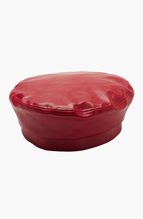 W Y E T H Presley Vegan Leather Beret In Red