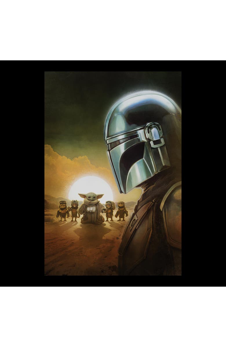 Star Wars: The Mandalorian and Grogu Men's Star Wars The Mandalorian and Grogu Din Djarin and The Child Crew  Graphic T-Shirt, Alternate, color, Black