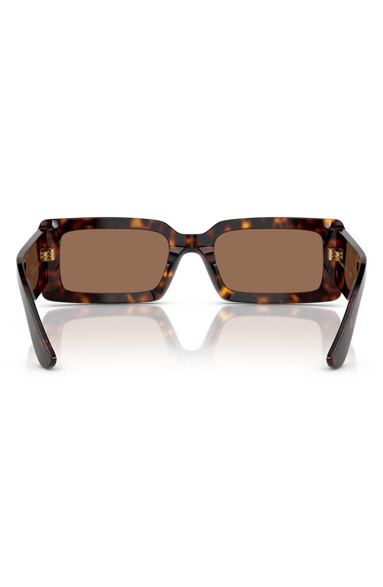 Dolce&Gabbana 53mm Rectangular Sunglasses, Alternate, color, Havana