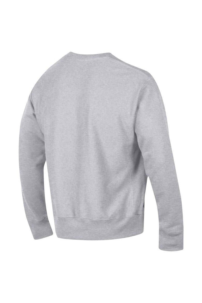 Men's Champion Heathered Gray Tuskegee Golden Tigers Arch Over Logo Reverse Weave Pullover Sweatshirt, Alternate, color, Heather Gray