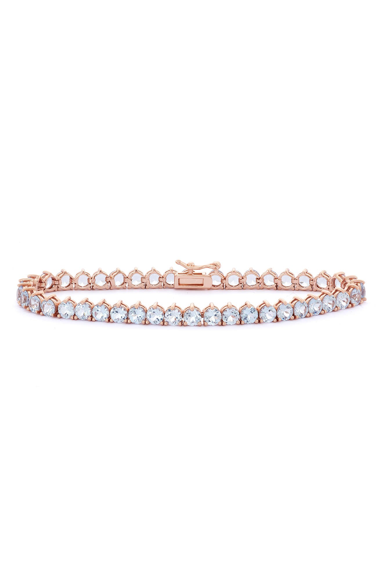 FZN 14K Gold Rose Gold Plate Sterling Silver Stone Bracelet