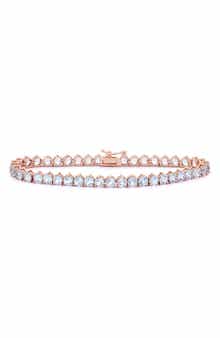 FZN 14K Gold Rose Gold Plate Sterling Silver Stone Bracelet