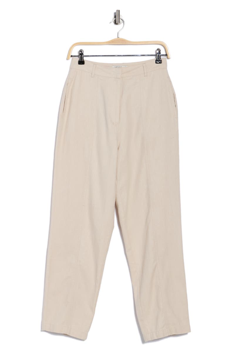 ICHI Cotton & Linen Pants, Alternate, color, Birch Melange