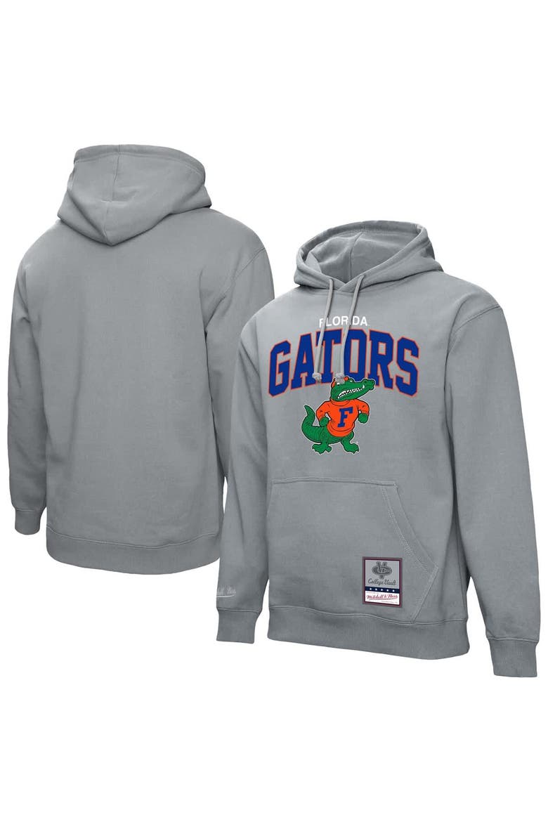 Men's Mitchell & Ness  Heather Gray Florida Gators Classic Arch Pullover Hoodie, Main, color, Heather Gray