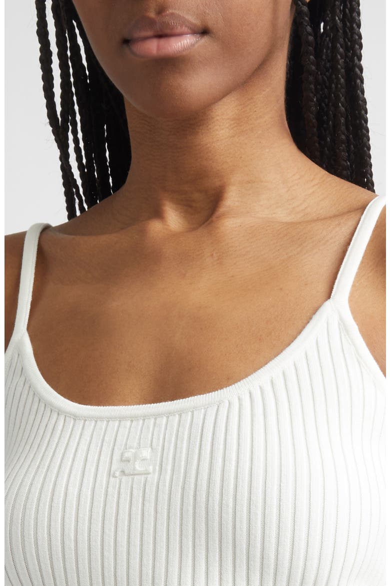 Logo Rib Tank Top, Alternate, color, HERITAGE WHITE
