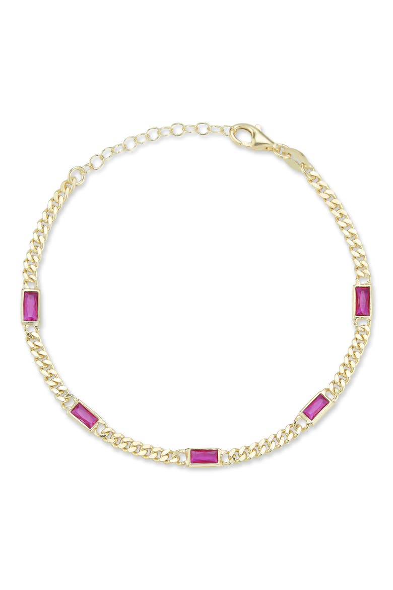 14K Gold Vermeil CZ Station Bracelet, Main, color, GOLD