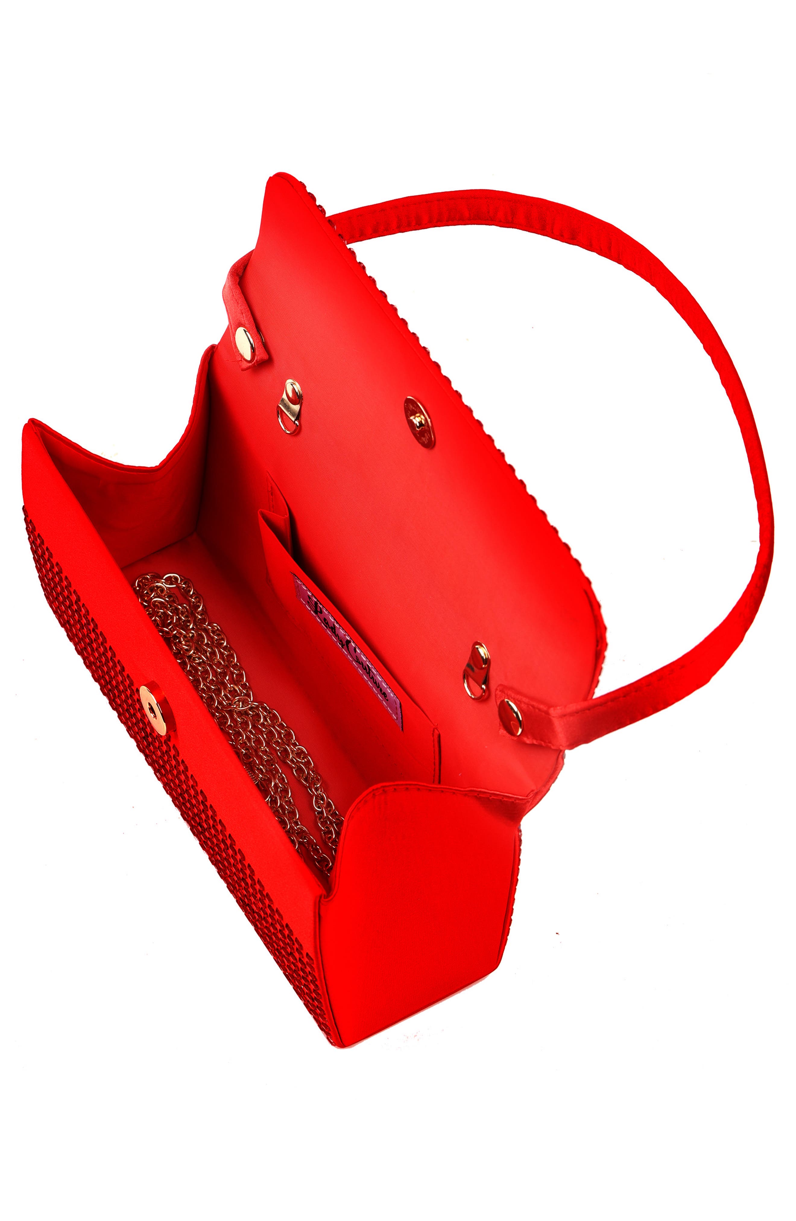 Shana Rhinestone Handbag, Alternate, color, RED