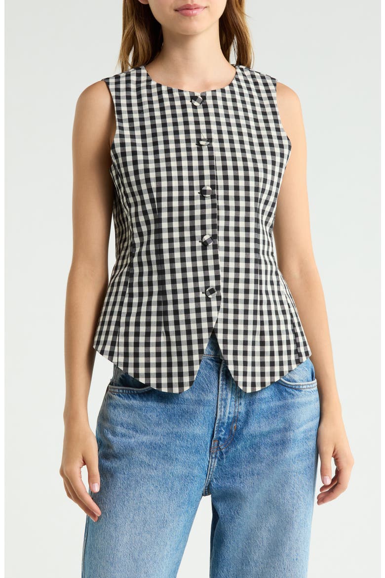 Gingham Vest, Main, color, BLACK GINGHAM