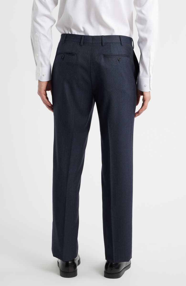 Canali Siena Regular Fit Super 130s Wool Solid Dress Pants, Alternate, color, Navy