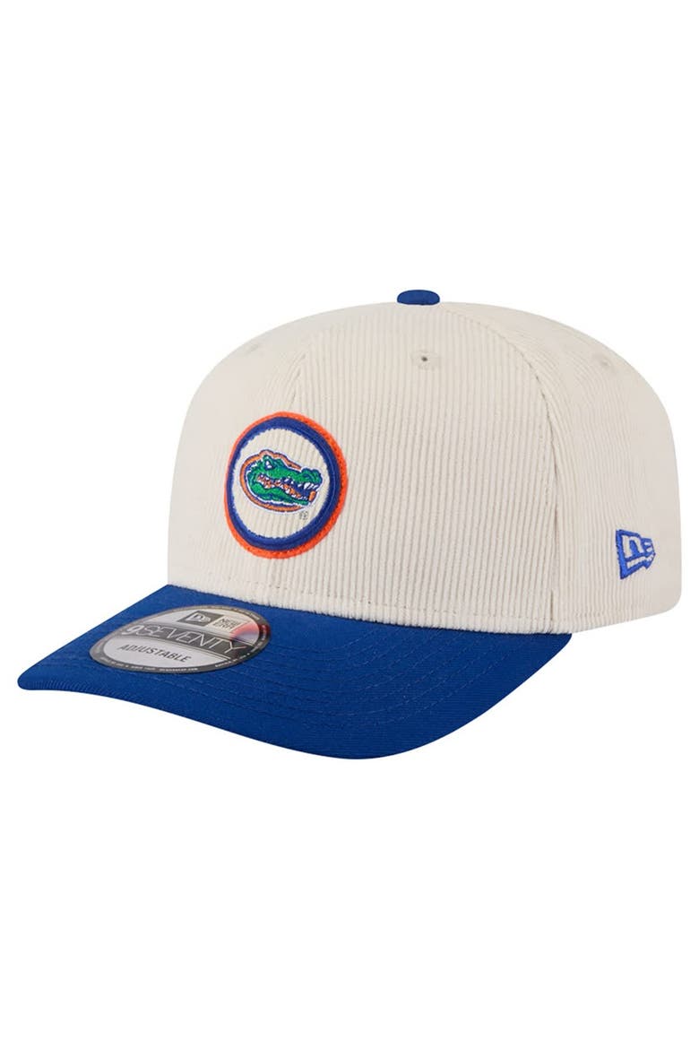 Men's New Era Cream/Royal Florida Gators Loyal Corduroy 9SEVENTY Adjustable Hat, Alternate, color, Cream