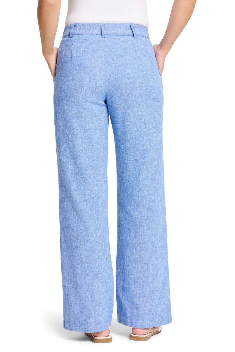Eliot Cotton & Linen Wide Leg Pants, Alternate, color, BLUE MIX