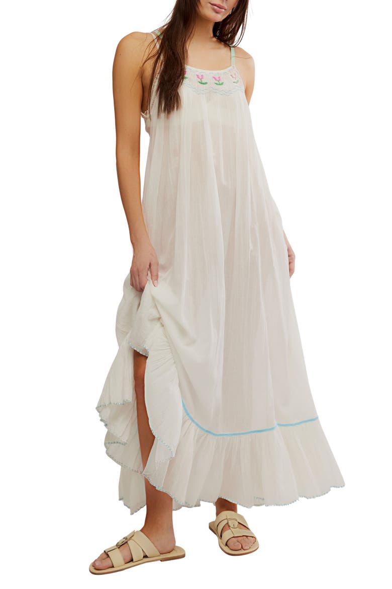 Tip Toeing Tulip Midi Sundress, Main, color, WHISPER WHITE