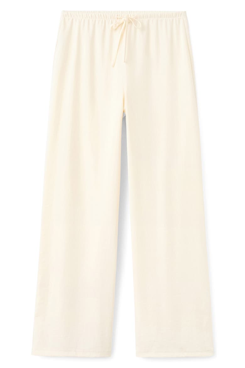 Drawstring Mid Rise Straight Leg Pants, Alternate, color, ECRU