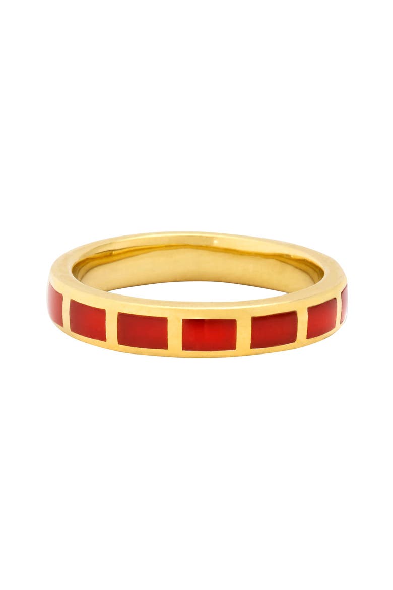 Dash Ring Set In Sterling With 18Kt Gold Overlay, Main, color, RED