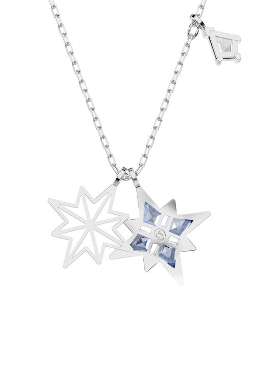Swarovski Symbolica Rhodium Plated Star Pendant Necklace In Silver