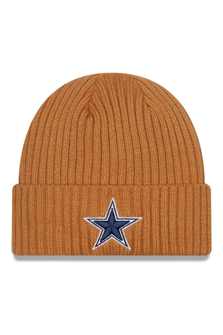 Men's New Era Brown Dallas Cowboys Core Classic Cuffed Knit Hat, Main, color, Brown