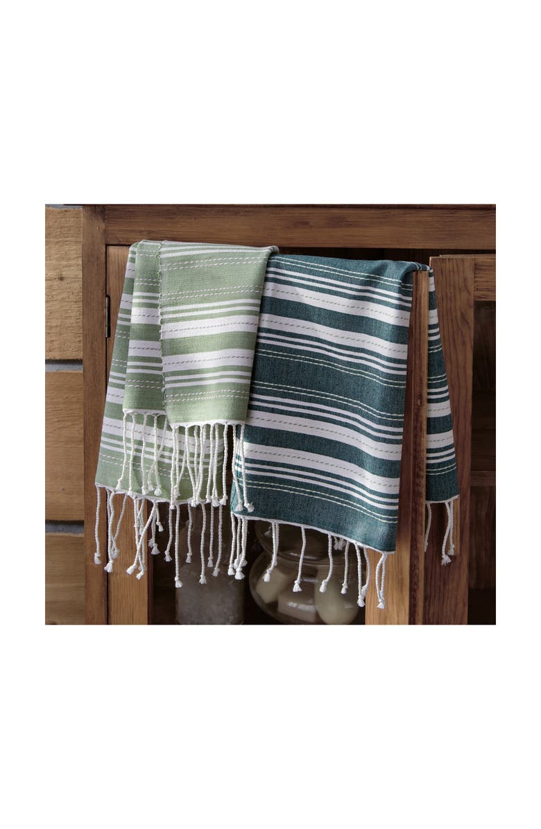 tag Sola Set of 2 Dark Green Cotton Guest Towels for Everyday Use, Alternate, color, Green