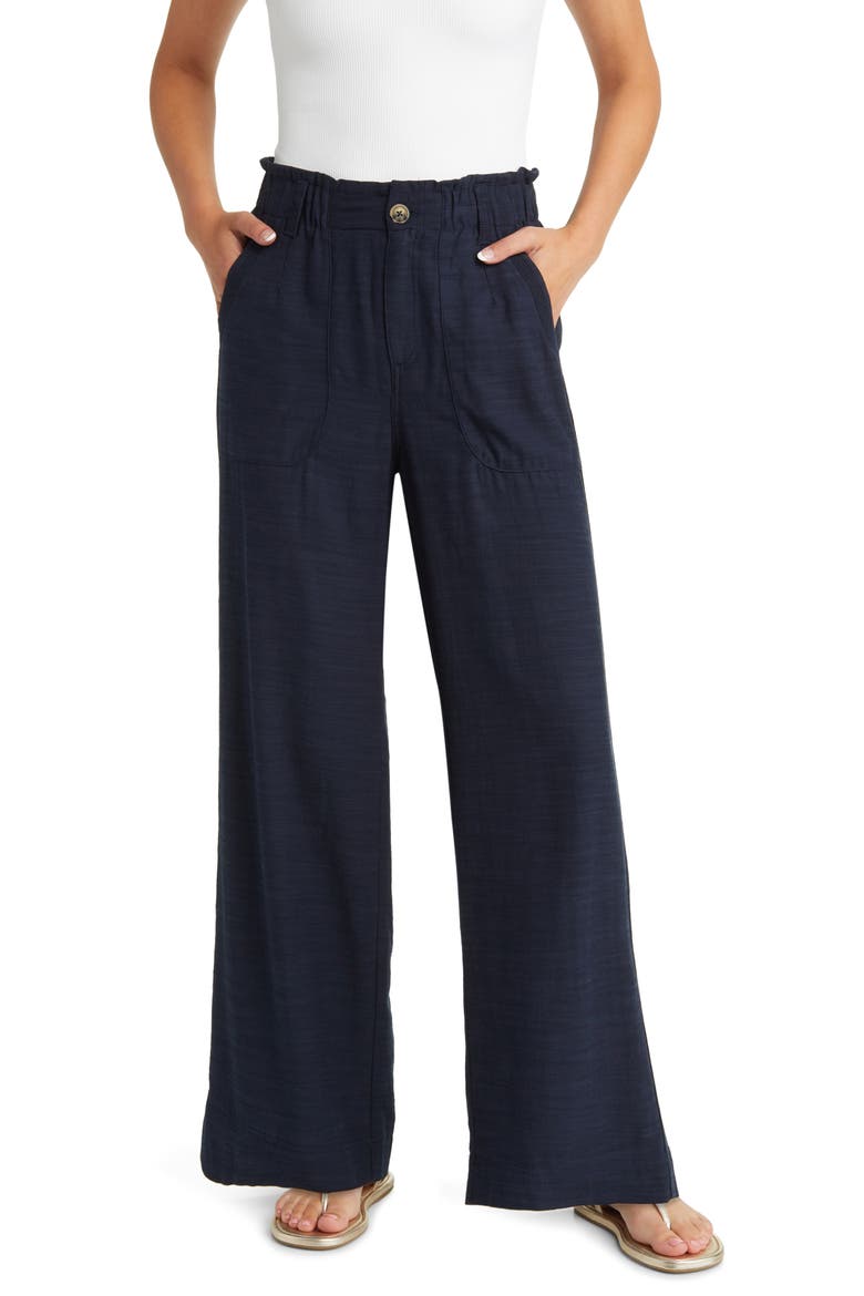 Sky Rise Wide Leg Pants, Main, color, NAVY