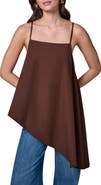 Donna Karan New York Asymmetric Stretch Poplin Top