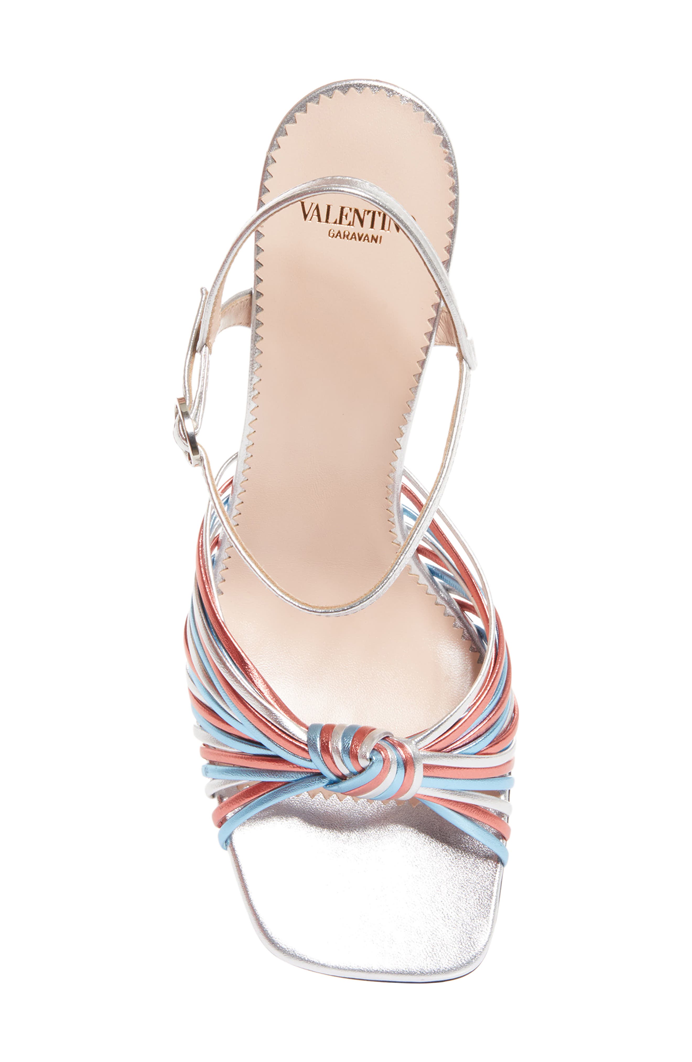 Valentino Annet Ankle Strap Sandal, Alternate, color, Silver