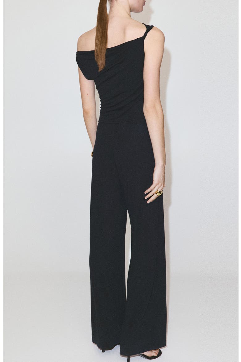 Draped Asymmetrical Jumpsuit, Alternate, color, BLACK GREY
