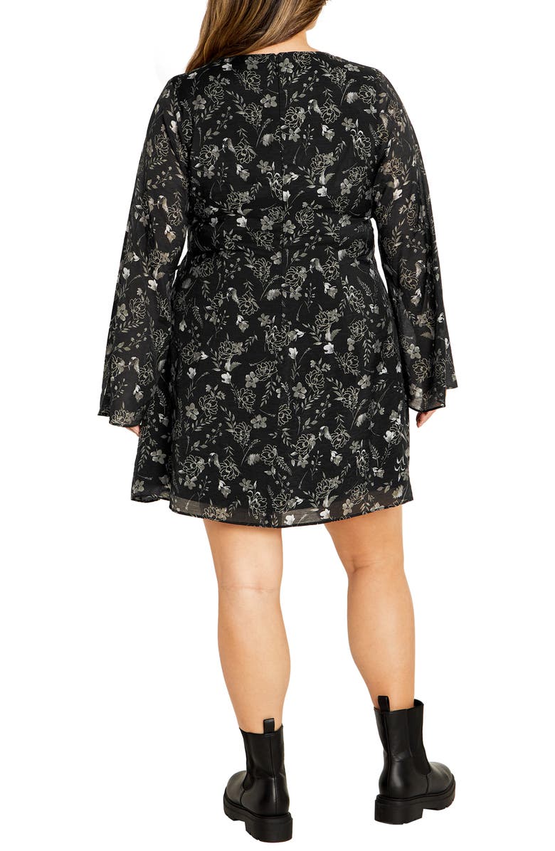 City Chic Emmie Long Sleeve Cocktail Dress, Alternate, color, 