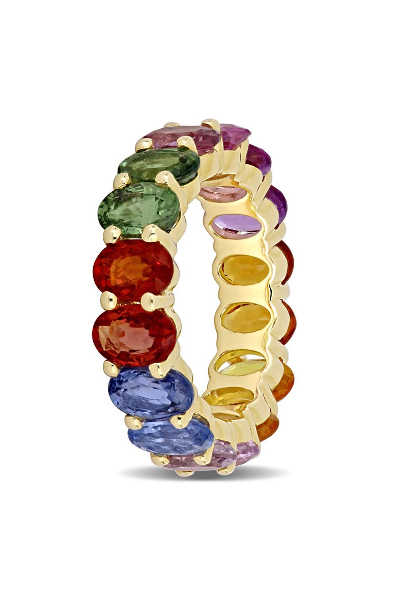 Multi-Color Sapphire Eternity Ring 14k, Alternate, color, Yellow Gold