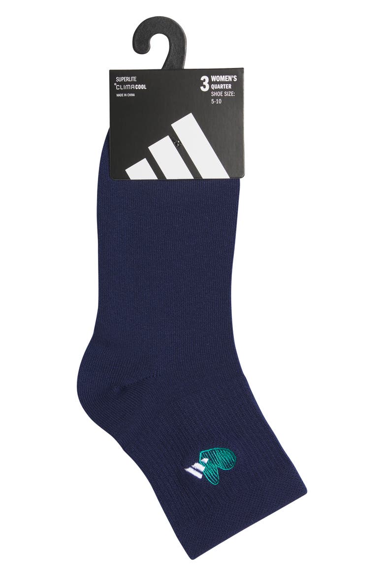 Love 3-Pack Superlite Climacool Quarter Length Socks, Alternate, color, DARK BLUE/ HEATHER/ GREEN