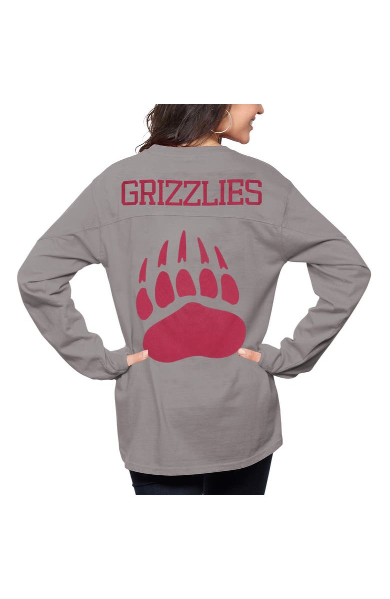 PRESSBOX Women's Pressbox Gray Montana Grizzlies The Big Shirt Oversized Long Sleeve T-Shirt, Alternate, color, 