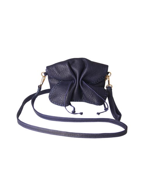 Carlos Falchi Mini Butterfly Lambskin Convertible Crossbody Bag In Blue