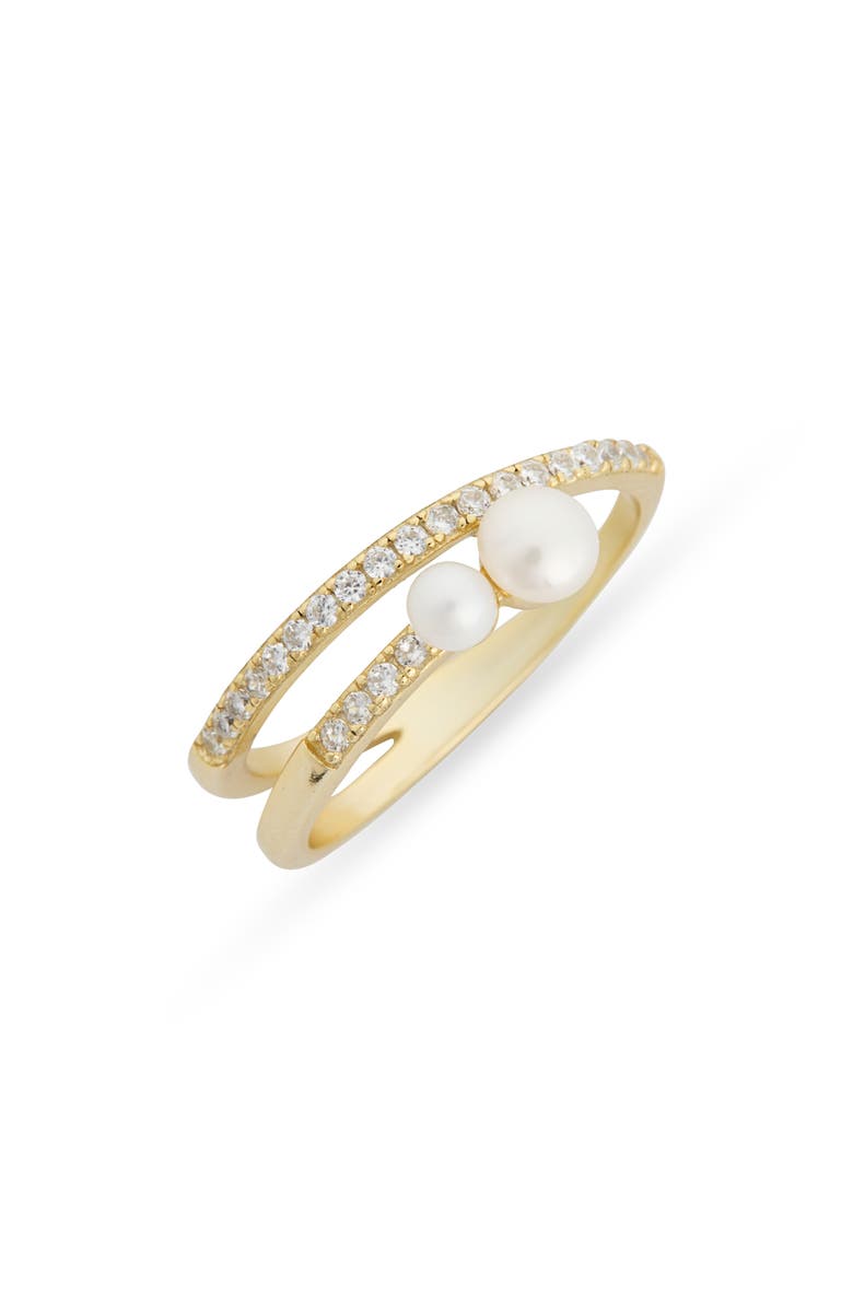ARGENTO VIVO Pavé Double Freshwater Pearl Ring, Main, color, 