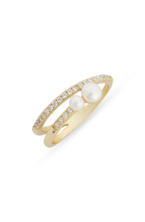 Pavé Double Freshwater Pearl Ring