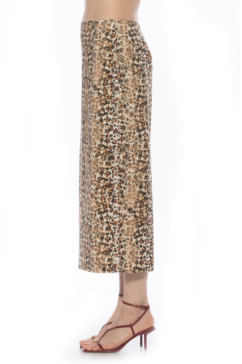 Ginni Stretch Cotton Midi Skirt, Alternate, color, BROWN LEOPARD