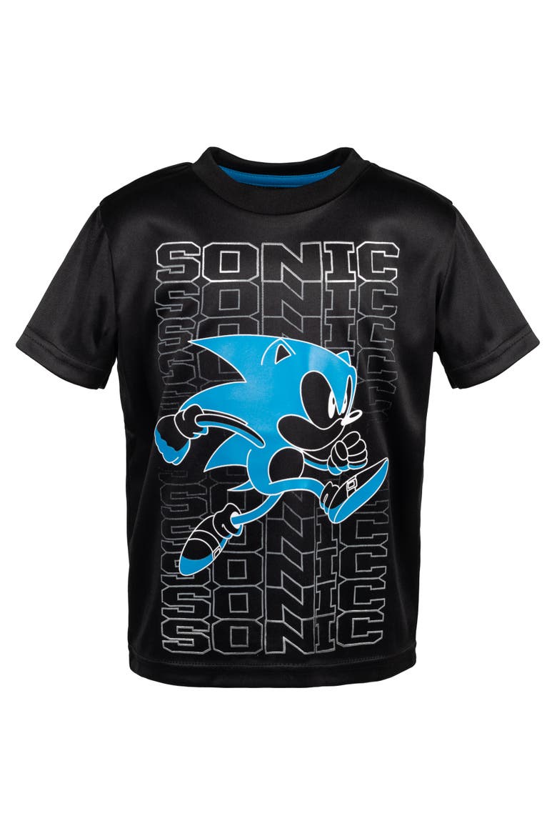 Sonic the Hedgehog 3-Pack Athletic T-Shirts, Alternate, color, Black Light Blue Navy