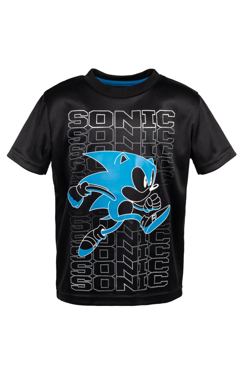SEGA Sonic the Hedgehog 3-Pack Athletic T-Shirts, Alternate, color, Black Light Blue Navy