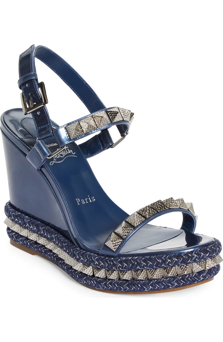 Christian Louboutin Pyraclou Espadrille Wedge Sandal, Main, color,