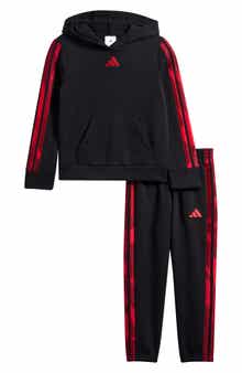Camo 3-Stripe Pullover Hoodie and Jogger Pants Set