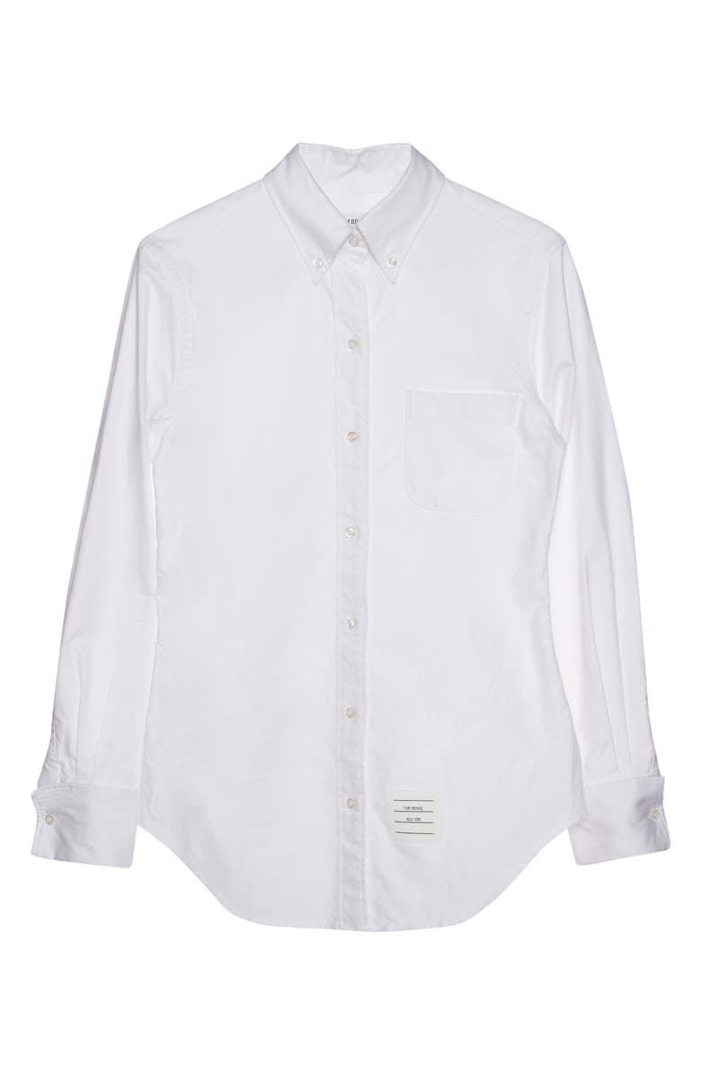 Thom Browne French Cuff Oxford Button-Down Shirt, Alternate, color,