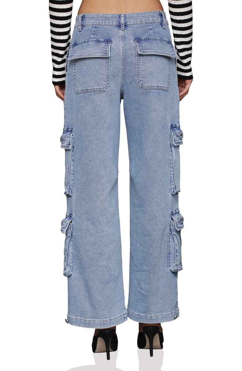 Avec Les Filles Baggy Cargo Jeans, Alternate, color, Light Blue Wash