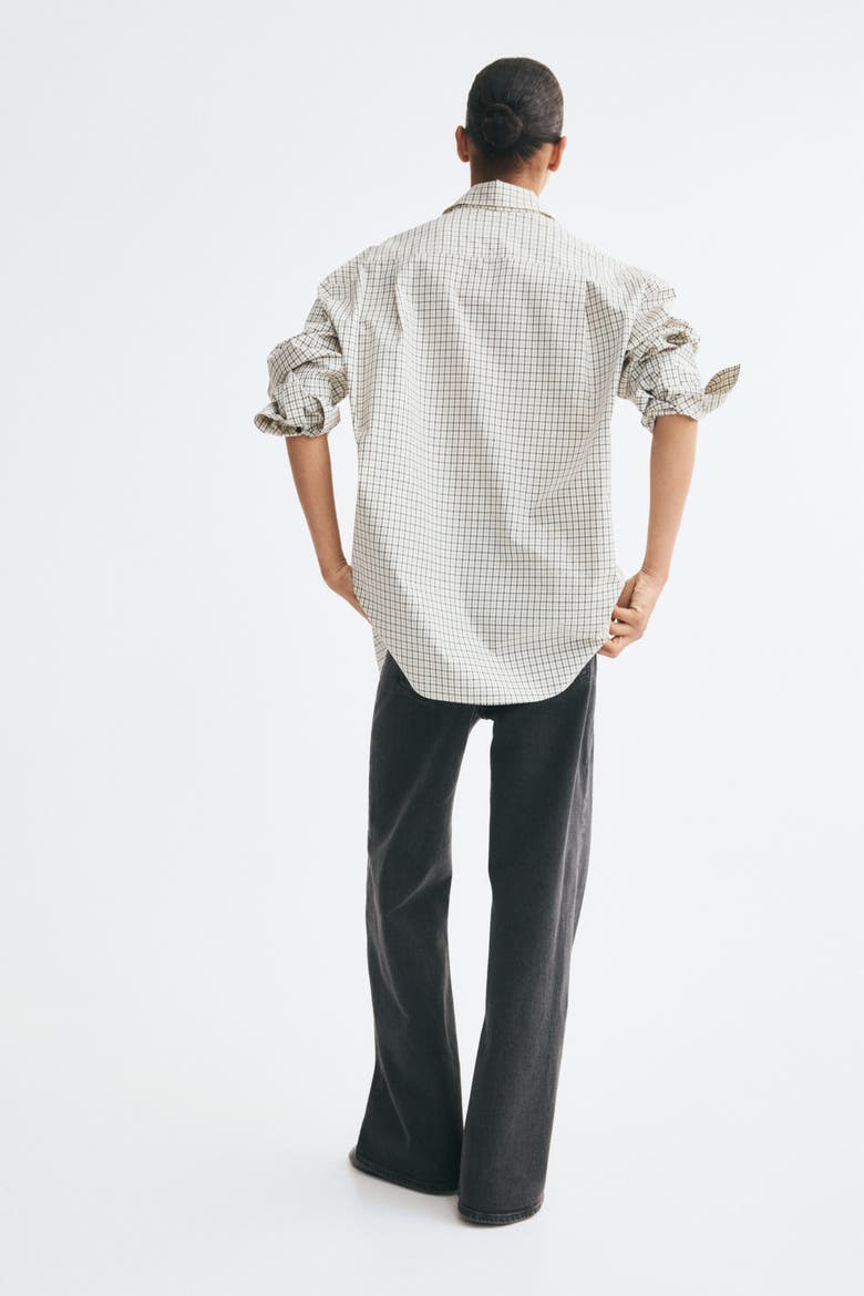 Oversized Shirt, Alternate, color, Cream/checked