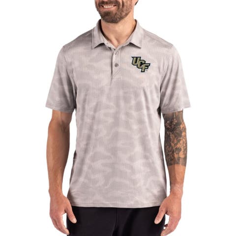 Men's Cutter & Buck Gray UCF Knights Coastline Recycled Double-Peached Camo Polo