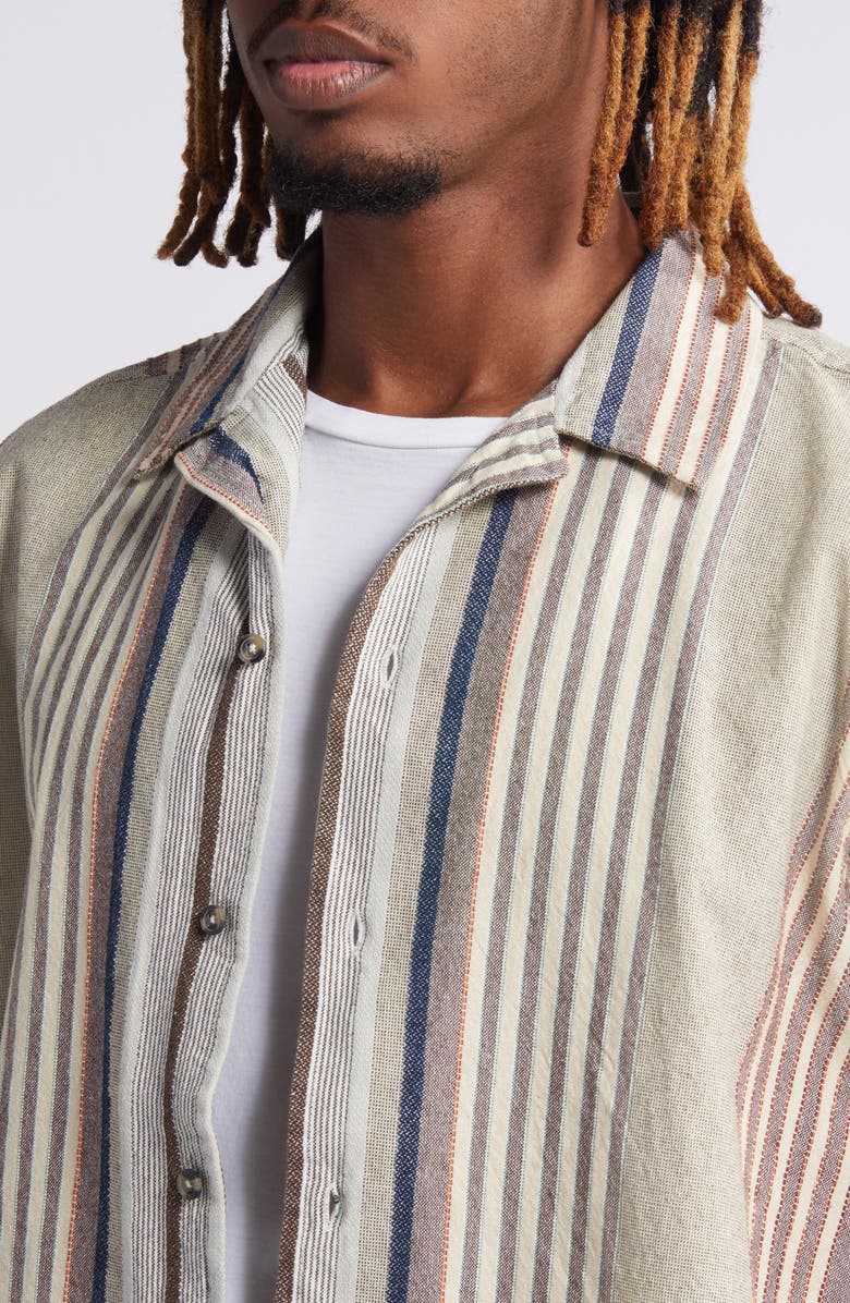 BDG Urban Outfitters Stripe Cotton Camp Shirt, Alternate, color,