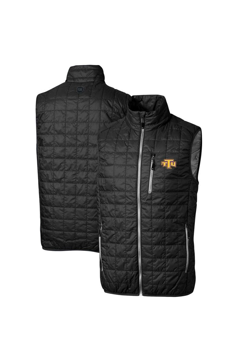 Cutter & Buck Men's Cutter & Buck Black Tennessee Tech Golden Eagles Big & Tall Rainier PrimaLoft Eco Full-Zip Puffer Vest, Main, color, 