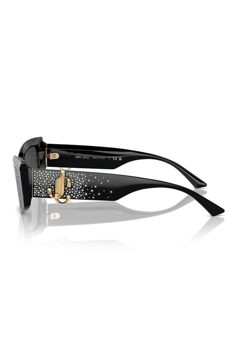 55mm Pillow Sunglasses, Alternate, color, BLACK / DARK GREY