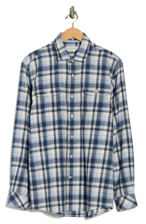James Campbell Baywood Plaid Button-up Shirt In Blue