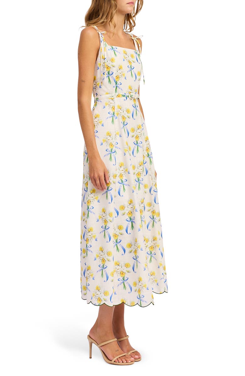 En Saison Audery Floral Belted Maxi Dress, Alternate, color, White Yellow Blue