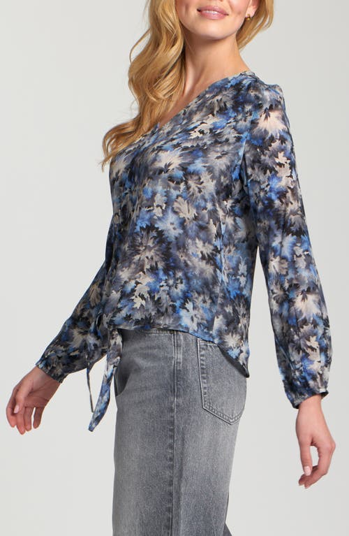 Apny Print Tie Front Top In Multi
