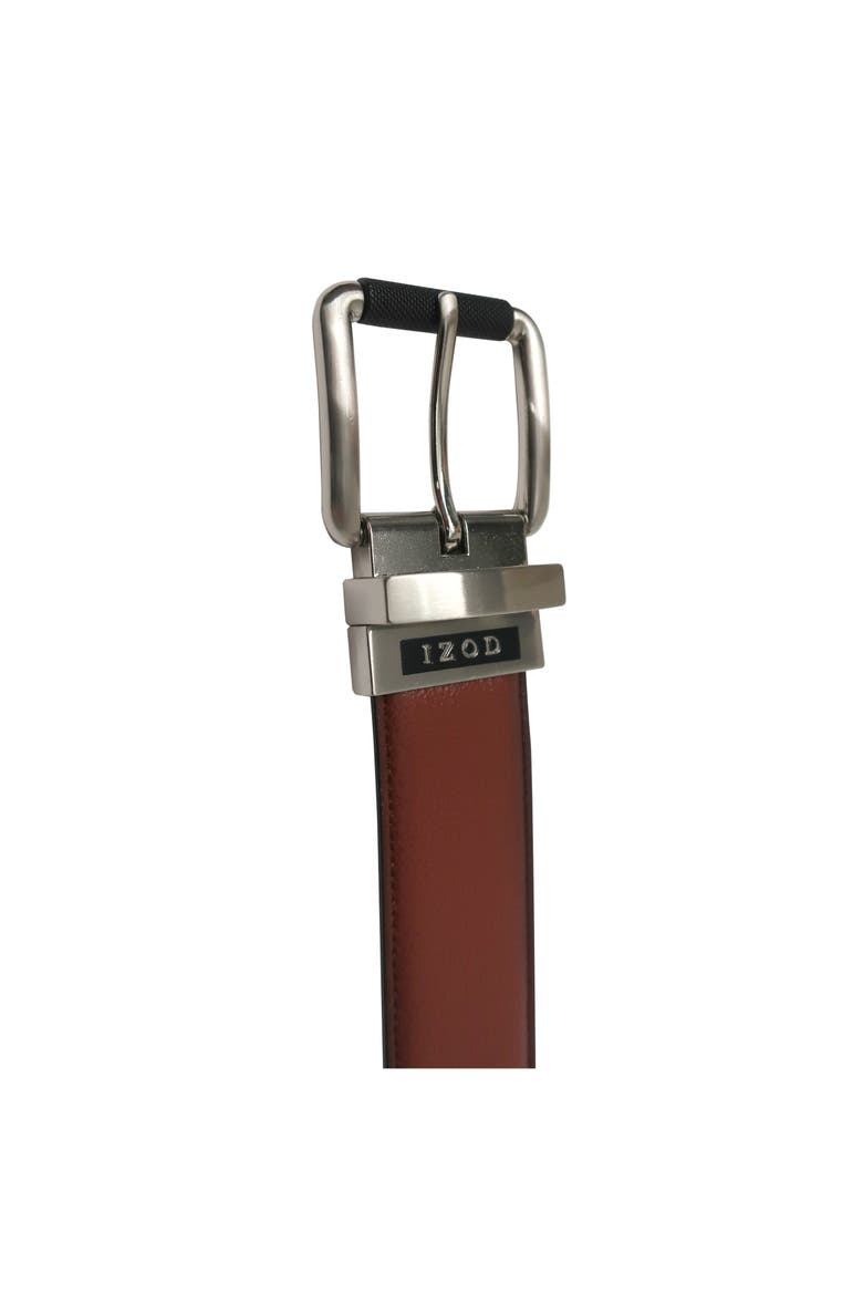Mens Reversible Leather Belt, Alternate, color, Cognac