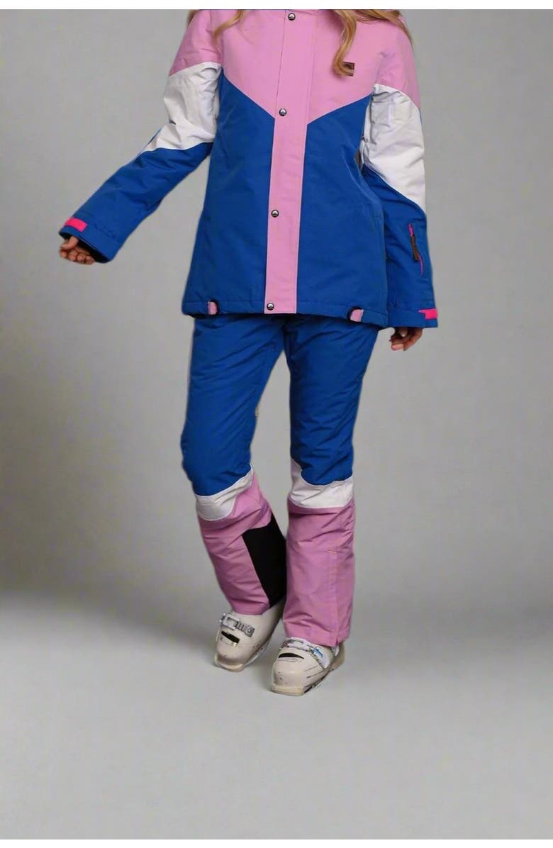 OOSC 1080 Women's Ski & Snowboard Pant - Pastel Pink, White & Blue, Main, color, 