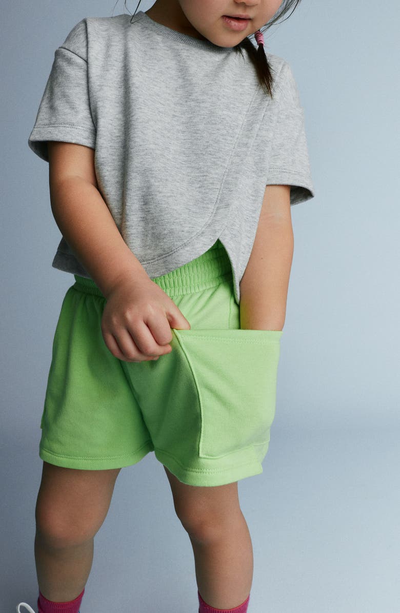 OTTER AVENUE Kids' Swing Cotton Blend Shorts, Alternate, color, Lime Time